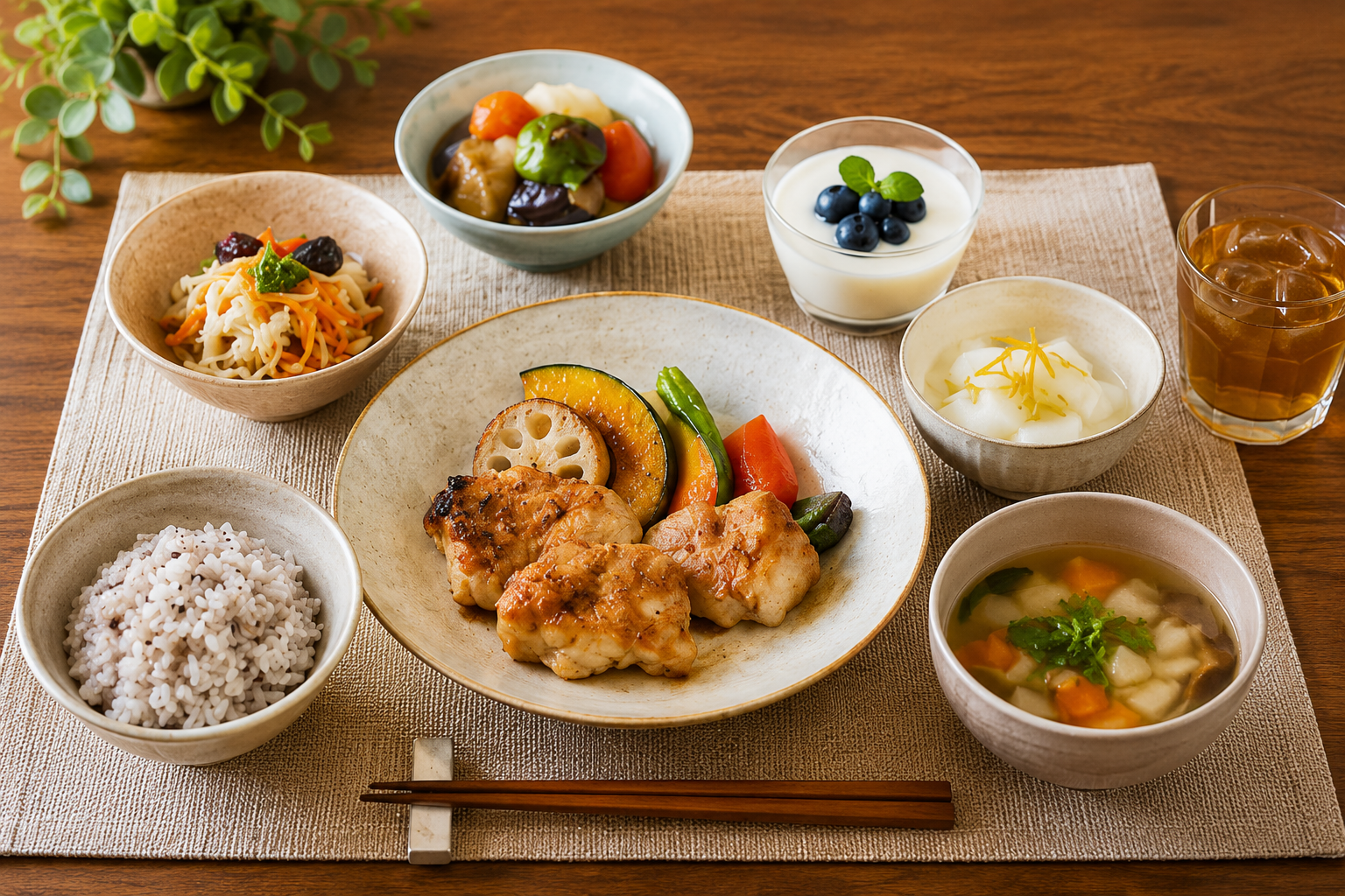 旬の野菜を使ったご夕食セット